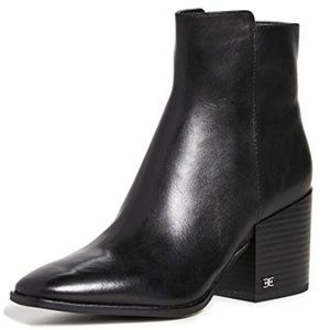 NEW Sam Edelman Cari Size 6.5 Black Leather Booties